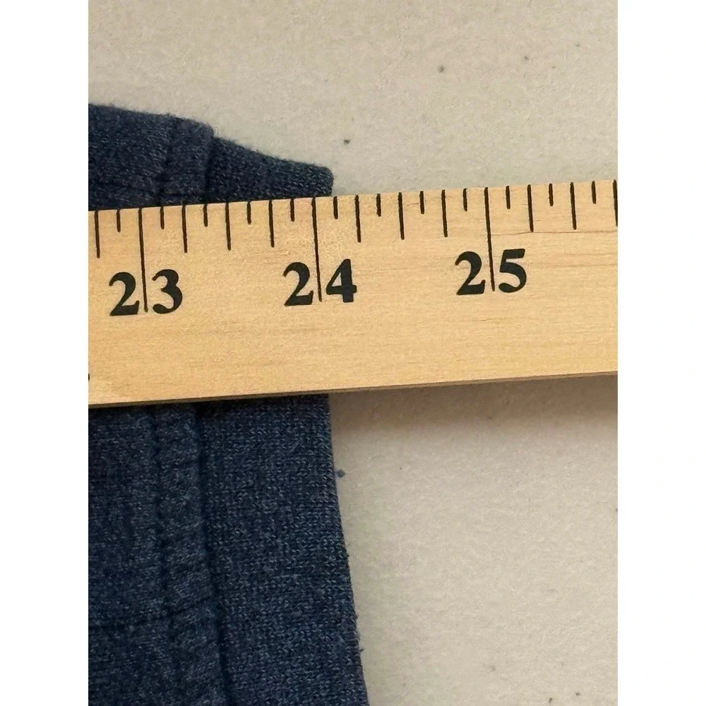 Arrow Men's V-Neck Long Sleeve Textured Knit Sweater XL Blue Cotton Blend‎